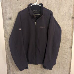 Marmot Mens XL Black Full Zip Soft Shell Nylon Jacket Coat Gorpcore Hiking